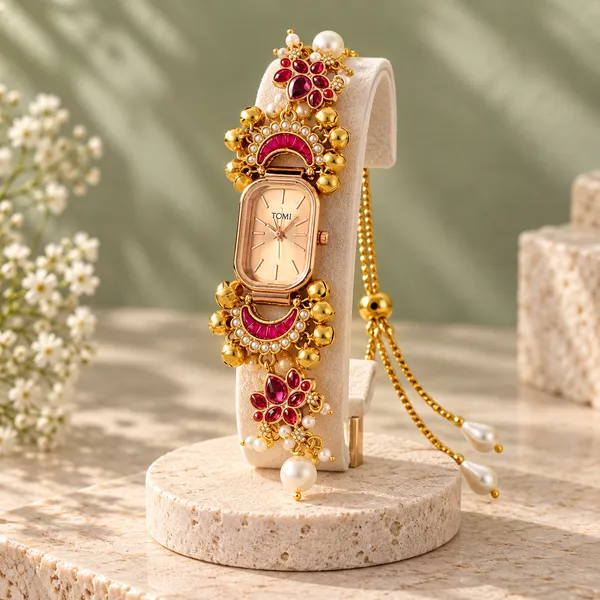 Gold_Tone_Pearl_Embellished_Analog_Watch_For_Women