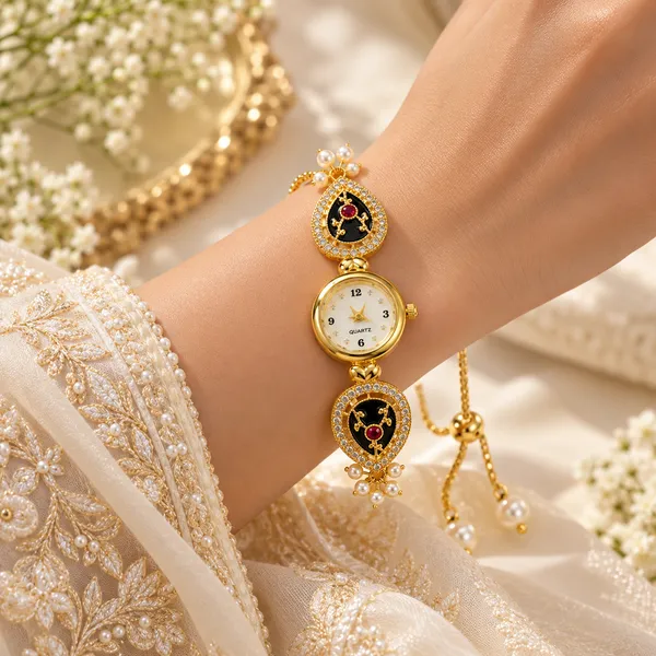 Gold_Tone_Bracelet_Watch_For_Women