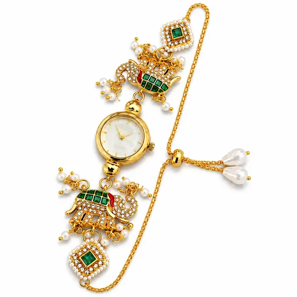 Gold_Tone_Pearl_Embellished_Pendant_Watch_For_Women
