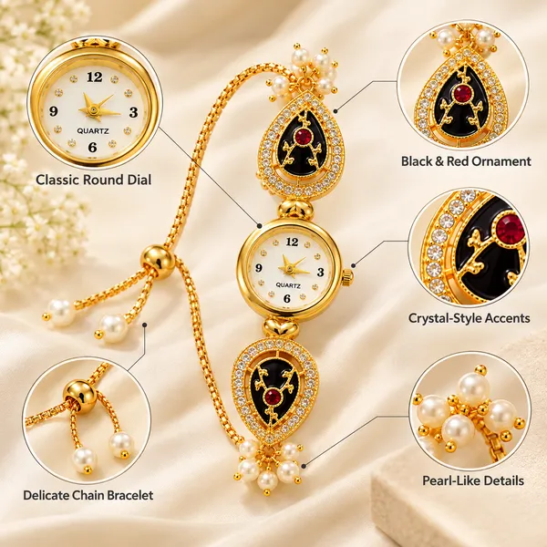 Gold_Tone_Bracelet_Watch_For_Women