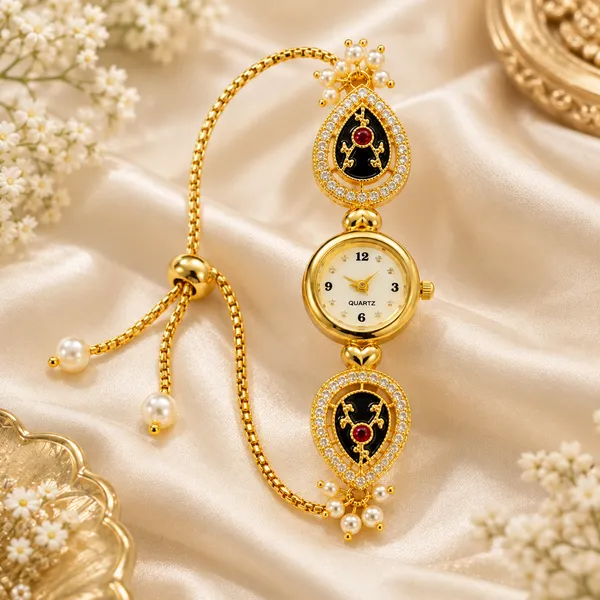 Gold_Tone_Bracelet_Watch_For_Women
