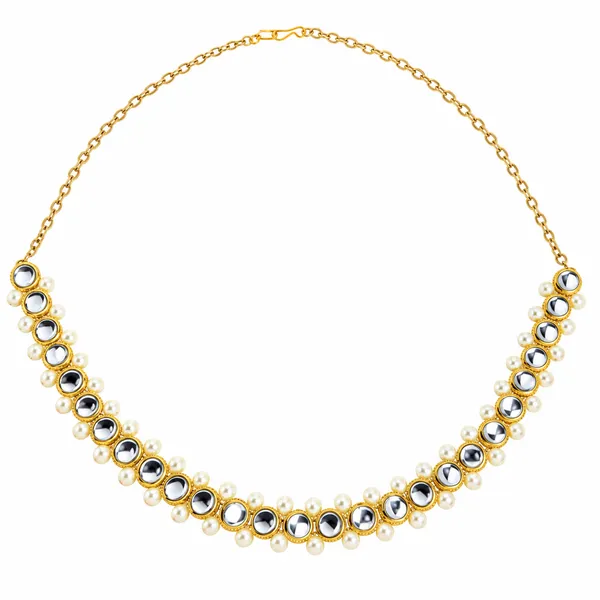 Gold_Tone_Pearl_Embellished_Necklace_For_Women