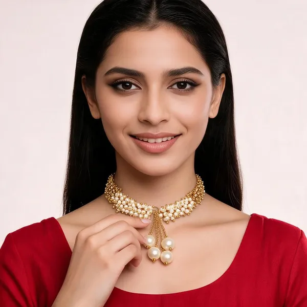Gold-Tone_Pearl_Beaded_Necklace_For_Women