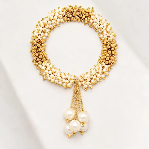 Gold-Tone_Pearl_Beaded_Necklace_For_Women