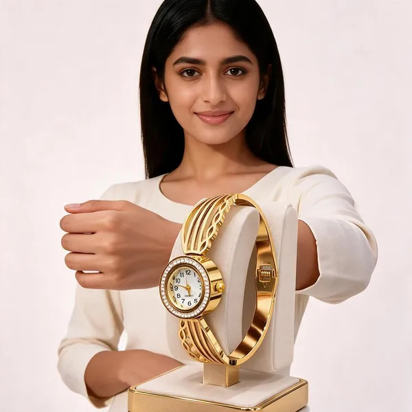 Gold_Tone_Rhinestone_Bracelet_Watch_For_Women