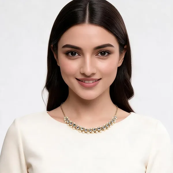 Gold_Tone_Pearl_Embellished_Necklace_For_Women