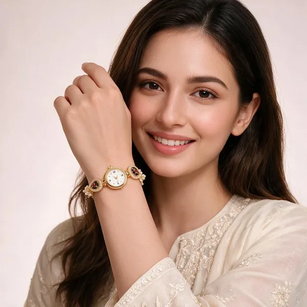 Gold_Tone_Bracelet_Watch_For_Women