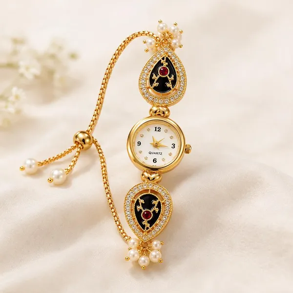 Gold_Tone_Bracelet_Watch_For_Women
