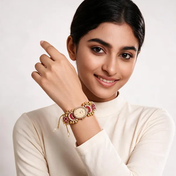 Gold_Tone_Pearl_Embellished_Analog_Watch_For_Women