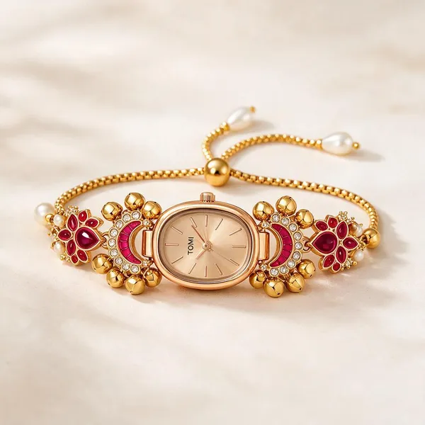 Gold_Tone_Pearl_Embellished_Analog_Watch_For_Women