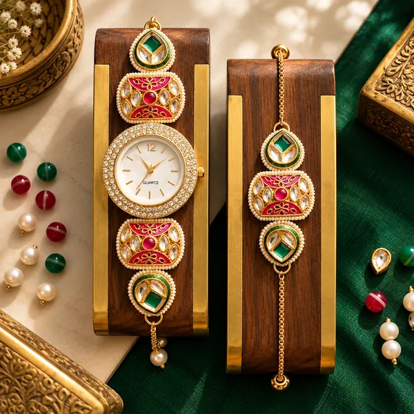 Gold_Tone_Kundan_Style_Analog_Watch_And_Bracelet_Set_For_Women