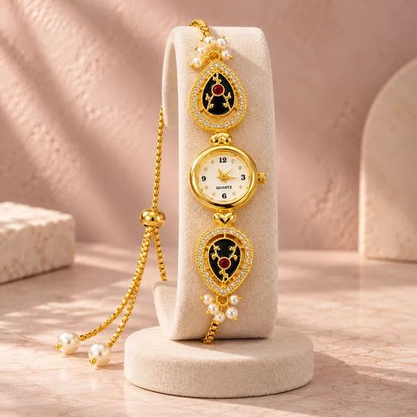 Gold_Tone_Bracelet_Watch_For_Women