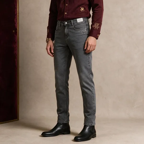 Grey_Denim_Slim_Fit_Jeans_For_Men