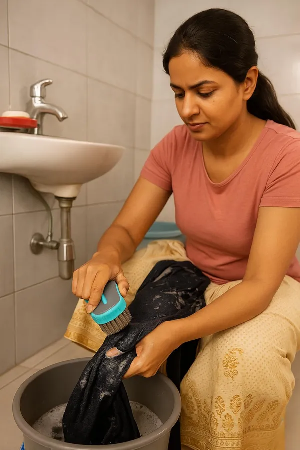 Plastic_Turquoise_Handheld_Cloth_Cleaning_Brush