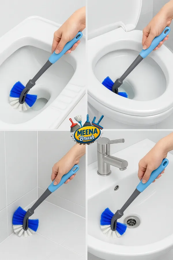 Plastic_Blue_Black_Long_Handle_Kitchen_Dish_Cleaning_Brush