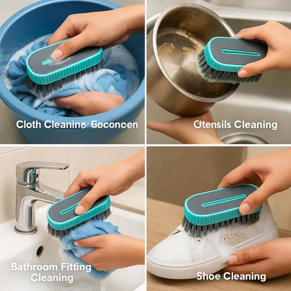 Plastic_Turquoise_Handheld_Cloth_Cleaning_Brush