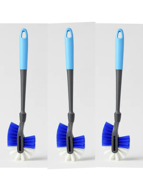 Plastic_Blue_Black_Long_Handle_Kitchen_Dish_Cleaning_Brush