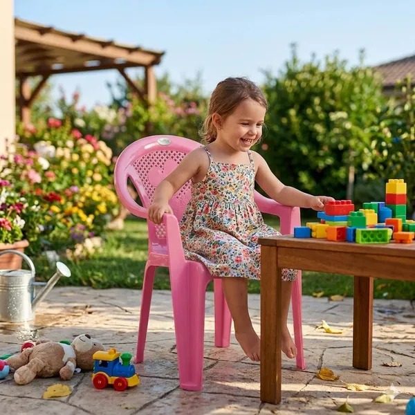 Pink_Plastic_Kids_Chair