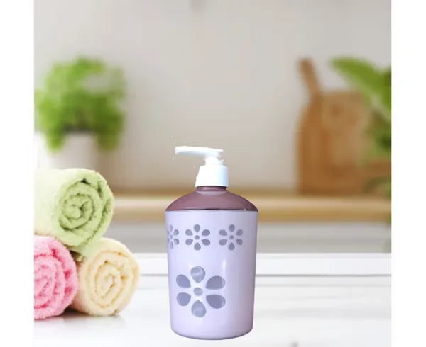 Plastic_Decorative_Floral_Lavender_Soap_Dispenser