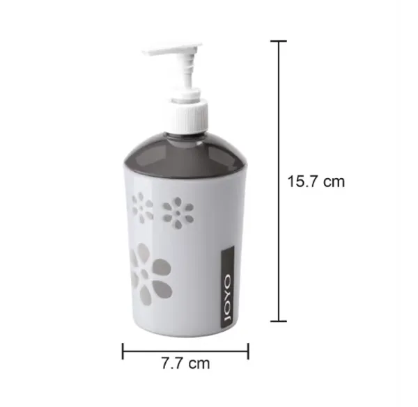 Plastic_Floral_Print_White_Grey_Liquid_Soap_Dispenser