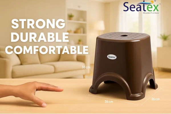 Plastic_Moulded_Brown_Square_Utility_Stool