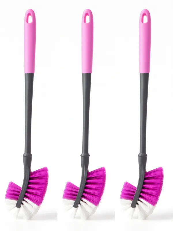 Plastic_Pink_Long_Handle_Cleaning_Brush_Set_Of_3