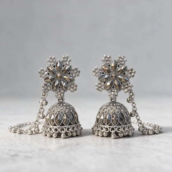 Silver_Oxidized_Alloy_Ad_Kundan_Floral_Jhumka_Earrings_For_Women