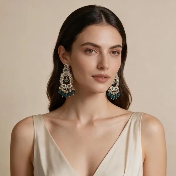Silver_Teal_Alloy_Kundan_Ad_Stone_Crystal_Drop_Chandelier_Earrings_For_Women