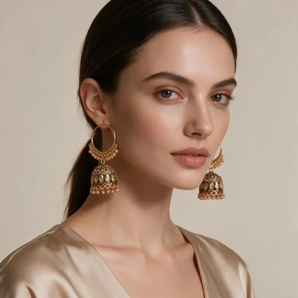 Antique_Gold_Kundan_Pearl_Beads_Jhumka_Earrings_For_Women
