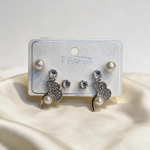 Silver_Black_Zircon_Artificial_Pearl_Drop_Earrings_Set_For_Women_Pack_Of_2