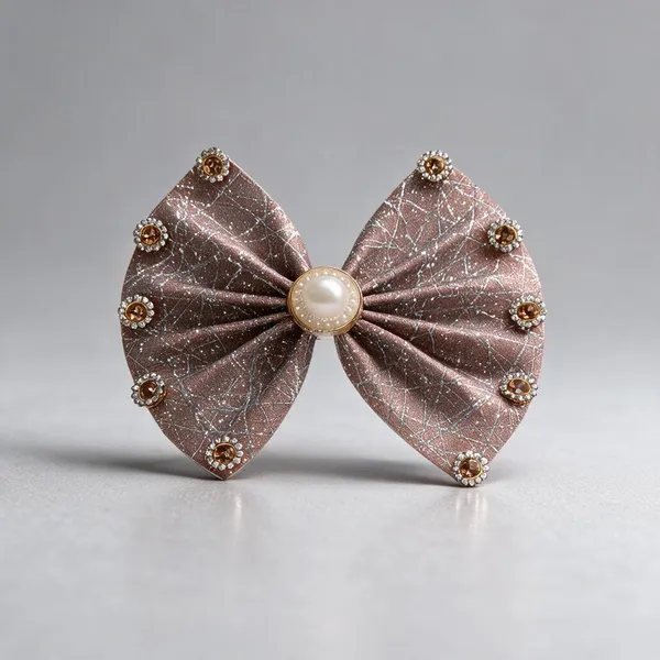 Brown_Fabric_Organza_Rhinestone_Bow_Hair_Accessory_For_Women_Pack_Of_3