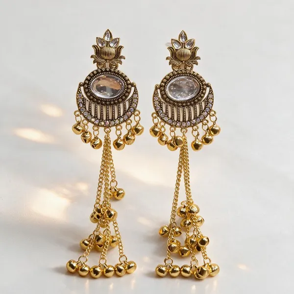 Antique_Gold_Kundan_Ghungroo_Long_Temple_Jhumka_Earrings_For_Women