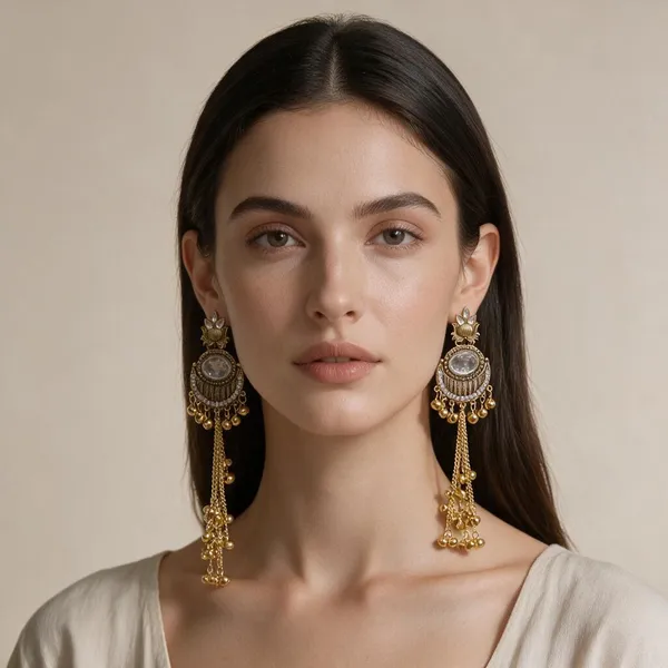 Antique_Gold_Kundan_Ghungroo_Long_Temple_Jhumka_Earrings_For_Women