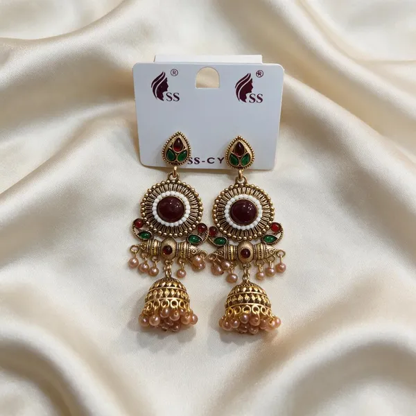 Antique_Gold_Black_Stone_Pearl_Alloy_Jhumka_Earrings_For_Women_Pack_Of_2