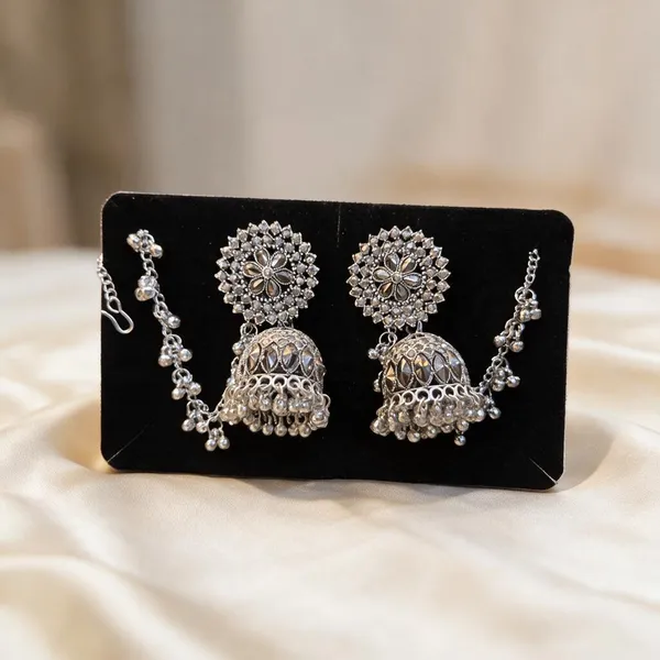 Oxidized_Silver_Alloy_Ghungroo_Jhumka_Necklace_Set_For_Women