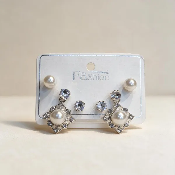 Silver_Ad_Stone_Imitation_Pearl_Earring_Set_For_Women_Pack_Of_2