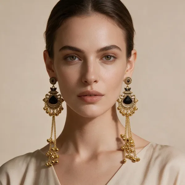 Antique_Gold_Glass_Stone_Chain_Tassel_Long_Traditional_Earrings_For_Women_Pack_Of_2