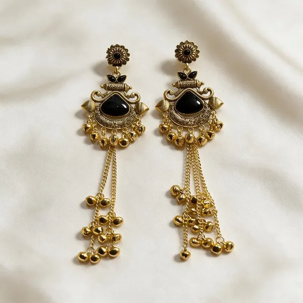 Antique_Gold_Glass_Stone_Chain_Tassel_Long_Traditional_Earrings_For_Women_Pack_Of_2