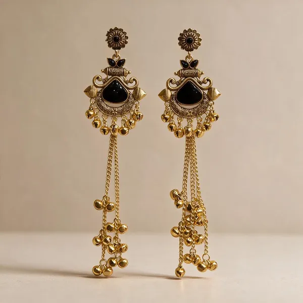 Antique_Gold_Glass_Stone_Chain_Tassel_Long_Traditional_Earrings_For_Women_Pack_Of_2
