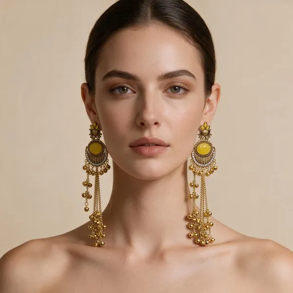 Antique_Gold_Mustard_Monalisa_Stone_Ghungroo_Long_Jhumka_For_Women_Pack_Of_2