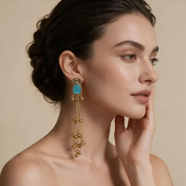 Antique_Gold_Turquoise_Stone_Tassel_Boho_Jhumka_Earrings_For_Women_Pack_Of_3
