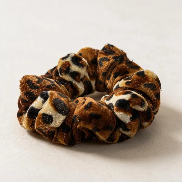Brown_Leopard_Print_Velvet_Scrunchie_For_Women