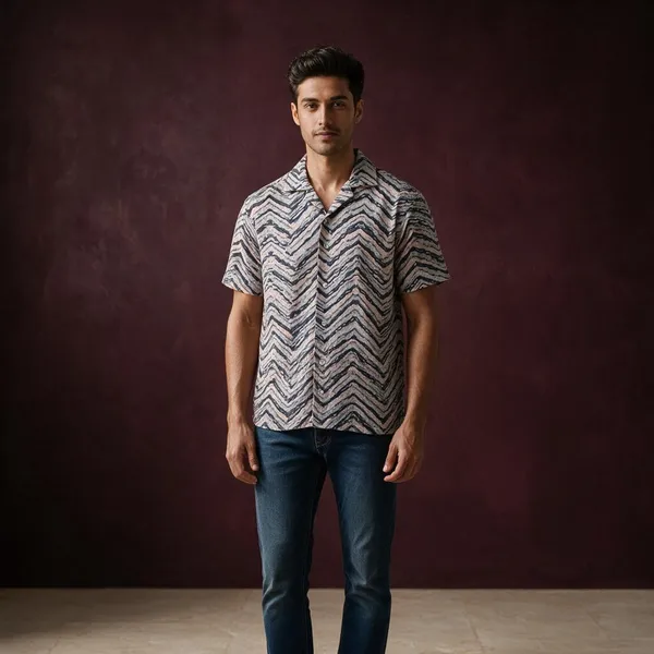 Multicolor_Lightweight_Relaxed_Fit_Cuban_Collar_Shirt_For_Men