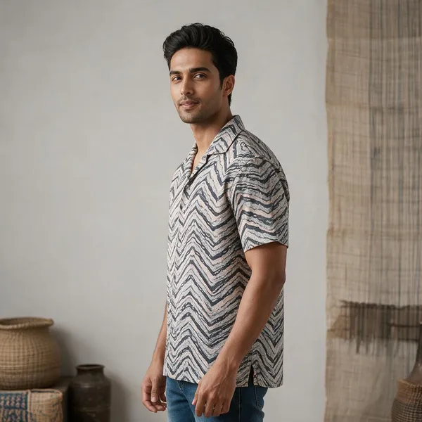Multicolor_Lightweight_Relaxed_Fit_Cuban_Collar_Shirt_For_Men