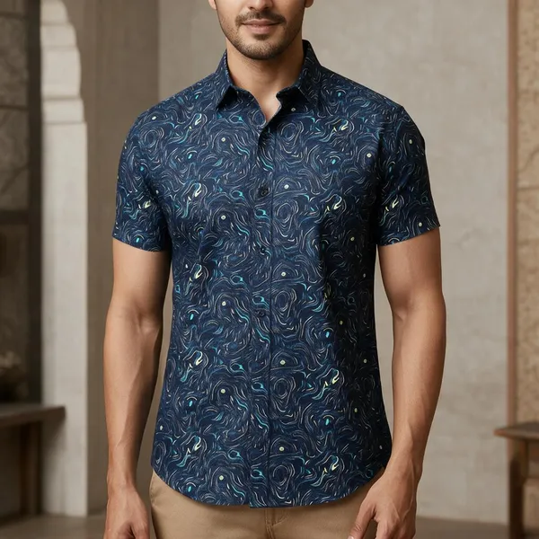 Blue_Linen_Brushstroke_Print_Relaxed_Fit_Shirt_For_Men