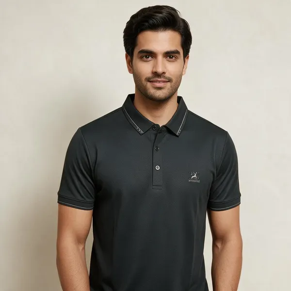 Black_Cotton_Relaxed_Fit_Polo_T-Shirt_For_Men