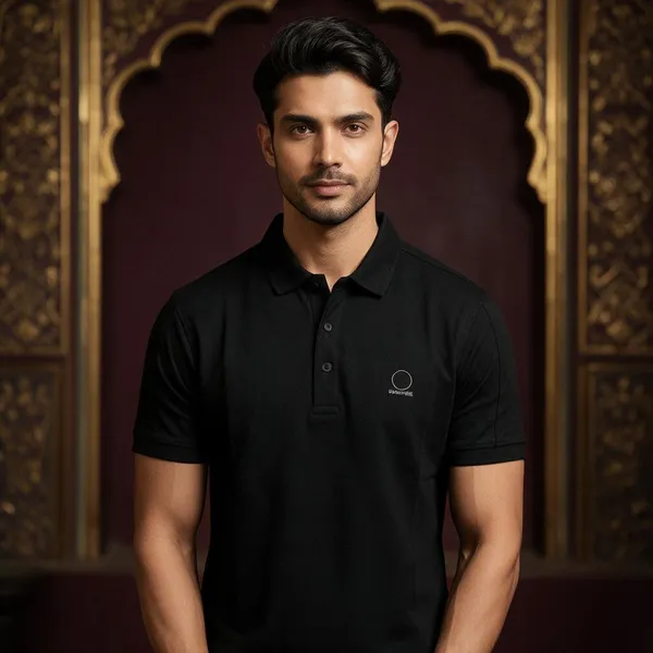 Black_Cotton_Relaxed_Fit_Polo_T-Shirt_For_Men