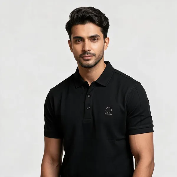 Black_Cotton_Relaxed_Fit_Polo_T-Shirt_For_Men