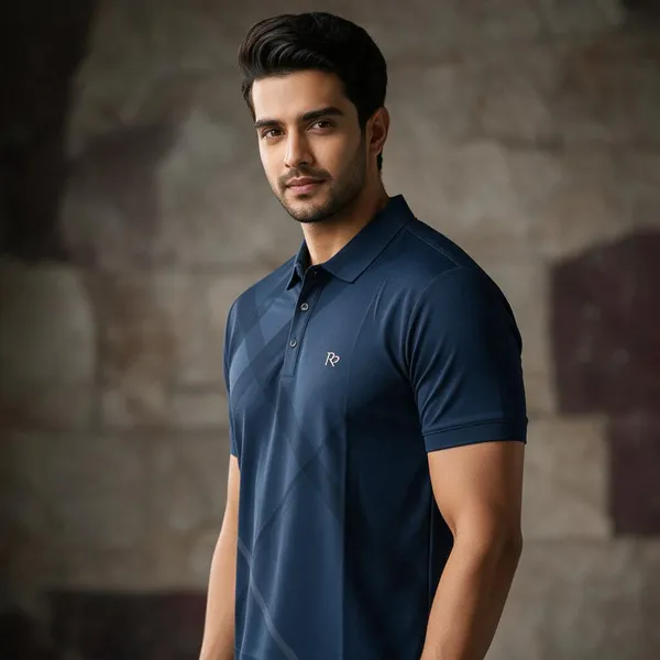 Navy_Breathable_Comfortable_T-Shirt_For_Men