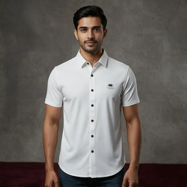 White_Breathable_Regular_Fit_Shirt_For_Men